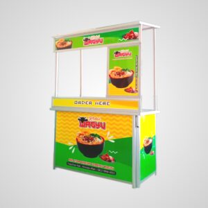 [B24] Booth Portable / Gerobak Lipat + Atap + Display Menu