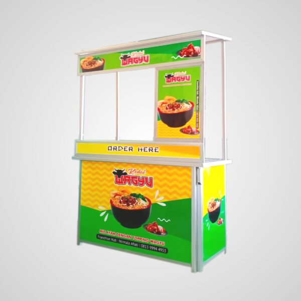 [B24] Booth Portable / Gerobak Lipat + Atap + Display Menu
