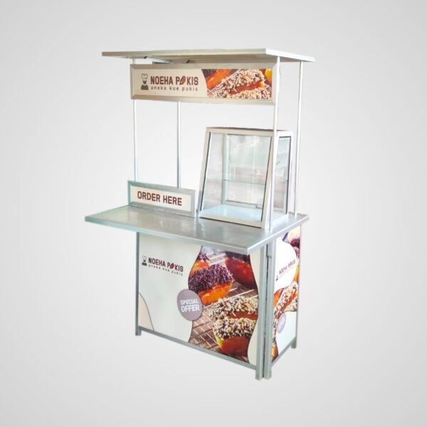 [B26] Booth Portable / Gerobak Lipat + Atap + Meja Depan + Etalase