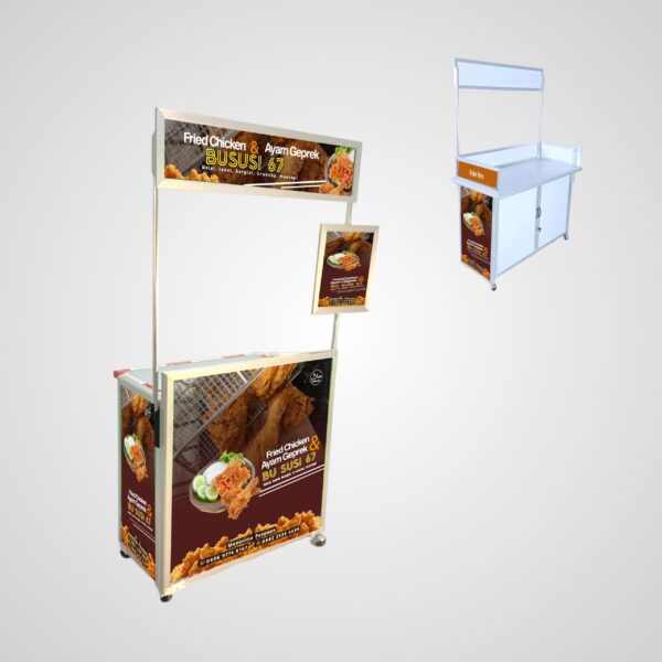 [B12] Booth Portable / Gerobak Lipat + Pintu + Menu