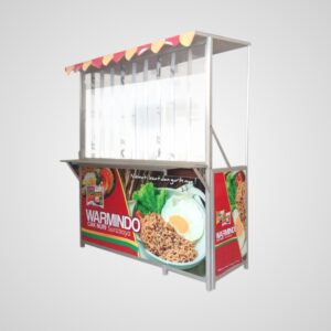 [B30] Booth Portable / Gerobak Lipat Warmindo + Atap